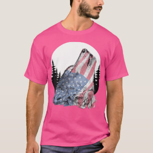 Camiseta 4 De Julho Wolf Us Flag Patriótico Quarto s