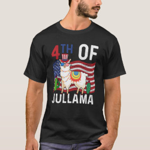 Camiseta 4 De Jullama Lama Bandeira Patriótica Dos EUA 4 De
