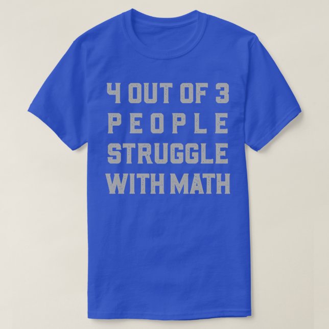 Camiseta 4 em 3 Pessoas de Luta com Matemática (Frente do Design)