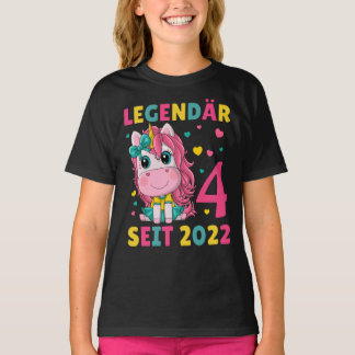 Camiseta 4. Geburtstag Mädchen Einhorn Legendär Seit 2022