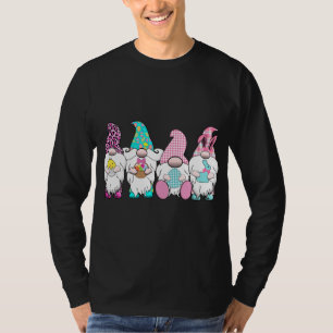 Camiseta 4 Gnomos de Páscoa Pastel Primavera coelho ouvidos