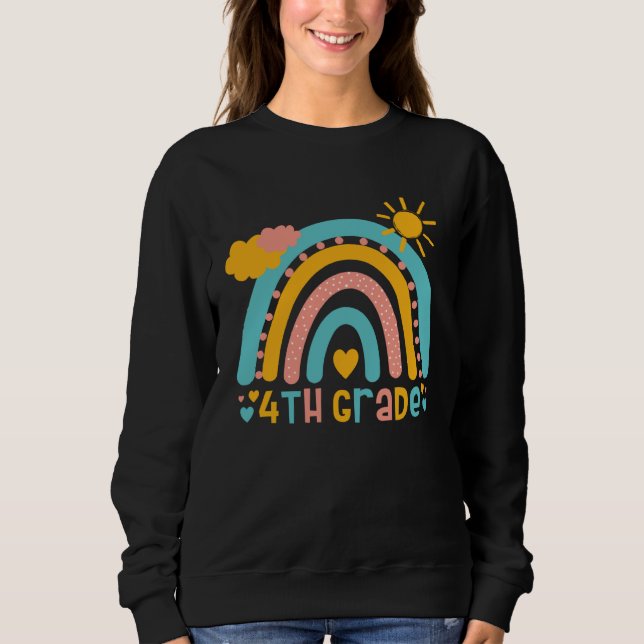 Camiseta 4 Grade rainbow four grader class back to school (Frente)