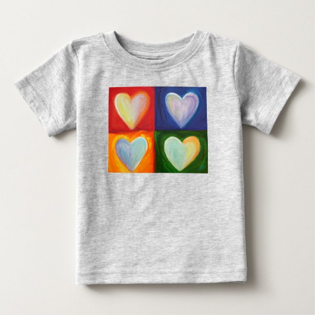Camiseta 4 Love Hearts Art Custom Shirts (Frente)