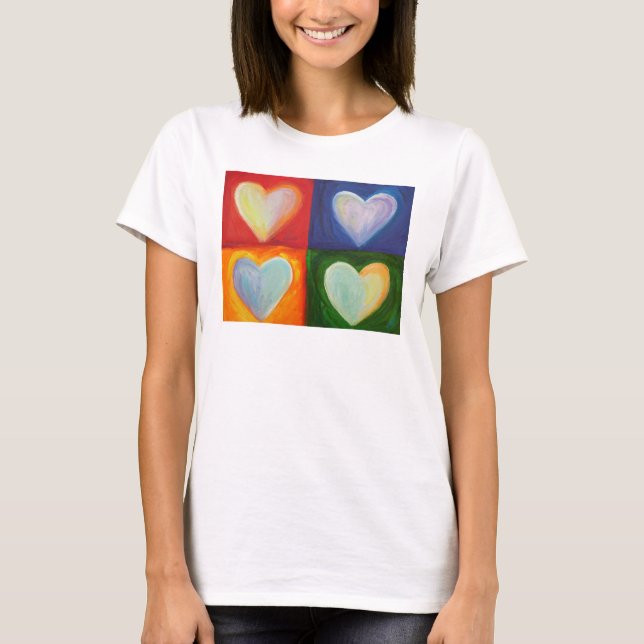 Camiseta 4 Love Hearts Art Custom Shirts (Frente)
