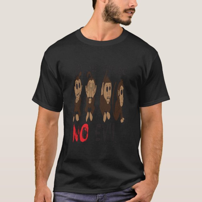 Camiseta 4 Macacos Sábios Equipados (Frente)