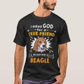 Camiseta 4 Perguntou a Deus - Amigo Verdadeiro - Um Beagle