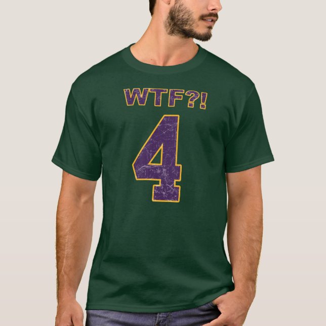 Camiseta #4 WTF?! Brett Favre Viquingues? (Frente)