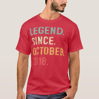 Camiseta 4 Years Old Gift Legend Since October 2018 4th Bir