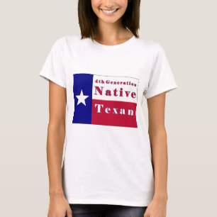 Camiseta 4o Bandeira nativa do Texan da geração