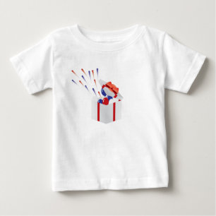 Camiseta 4o da caixa de presente de julho com