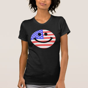 Camiseta 4o da cara da bandeira americana de julho