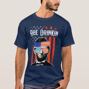 Camiseta 4o engraçado de Abe Drinkin do partido de julho