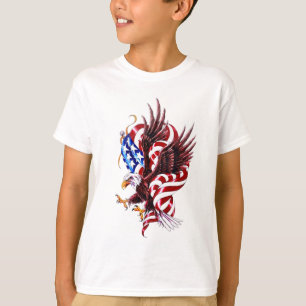 Camiseta 4o julho Eagle e ilustração da bandeira american
