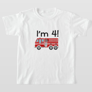 Camiseta 4o Viatura de incêndio do aniversário
