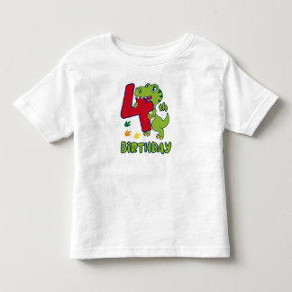 Camiseta 4th birthday dinosaur 