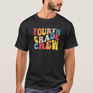 Camiseta 4th Fourth Grade Crew Teacher Back To School Retro