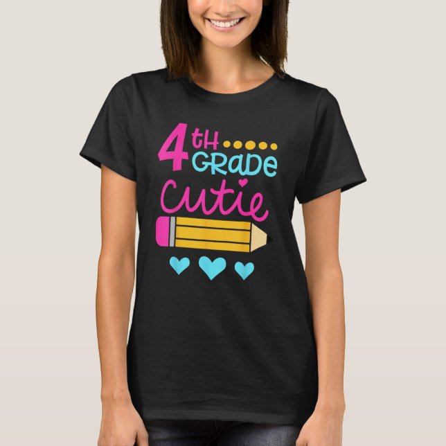 Camiseta 4th Grade Cutie First Day of School Back to School (Frente)