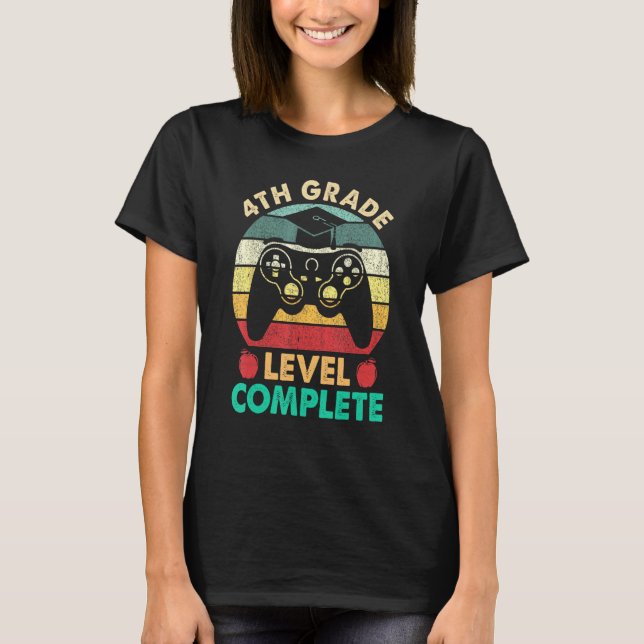Camiseta 4th Grade Graduation Level Complete Video Gamer St (Frente)