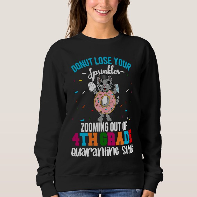Camiseta 4th Grade Graduation Quarantine Donut Kitty Meme G (Frente)