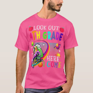 Camiseta 4th Grade Here I Come Skating Astronaut Back To Sc
