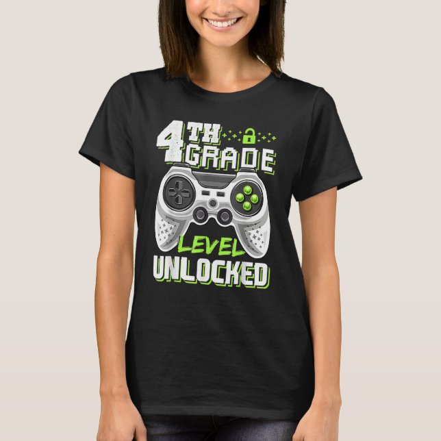Camiseta 4th Grade Level Unlocked Game On 4th Grade Back To (Frente)
