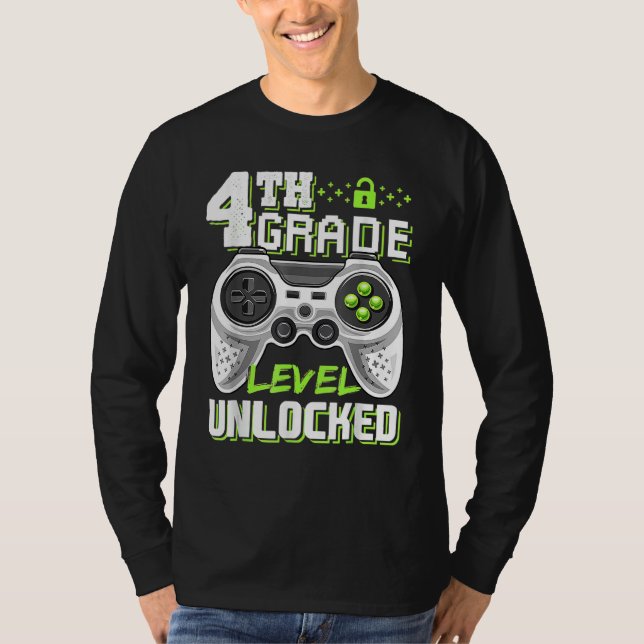 Camiseta 4th Grade Level Unlocked Game On 4th Grade Back To (Frente)