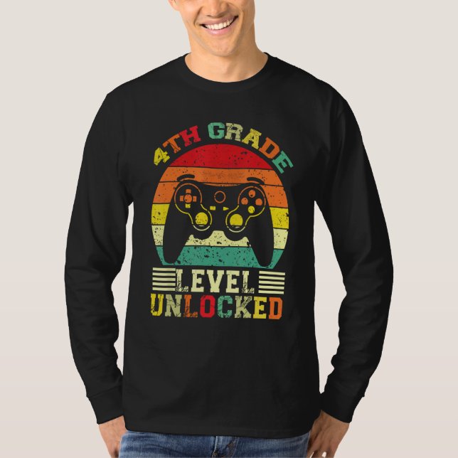 Camiseta 4th Grade Level Unlocked Video Gamer Back to Schoo (Frente)