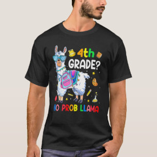 Camiseta 4th Grade No Prob Llama Back To School Outfit