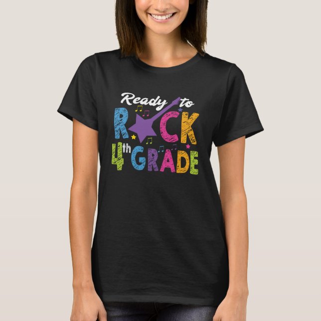 Camiseta 4th Grade School Ready to Rock Fourth Back to Scho (Frente)