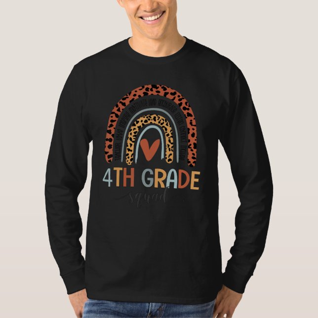 Camiseta 4th Grade Squad Back To School Boho Rainbow Teache (Frente)