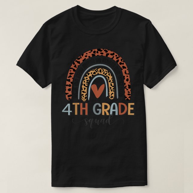 Camiseta 4th Grade Squad Boho Rainbow Back To School T-Shir (Frente do Design)