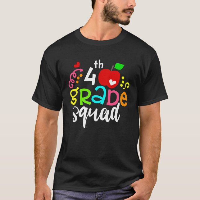 Camiseta 4th Grade Squad Fourth Grade Team Back To School (Frente)
