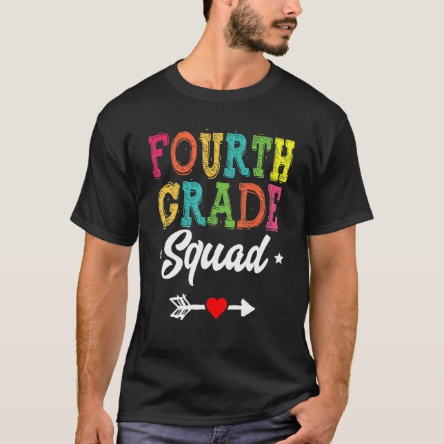 Camiseta 4th Grade Squad Fourth Teacher Student Team Back T (Frente)