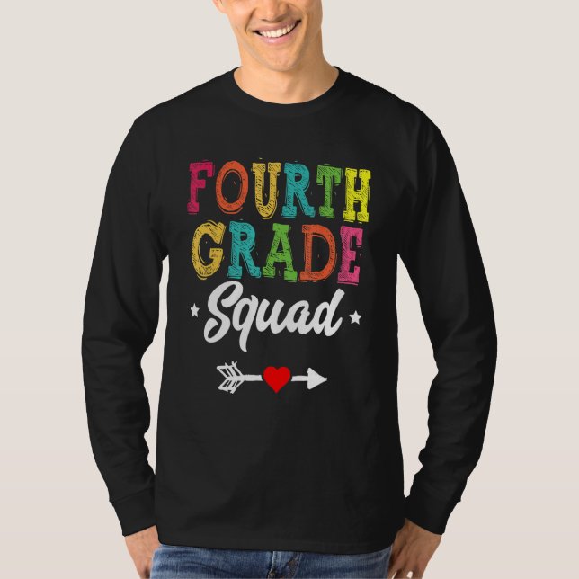 Camiseta 4th Grade Squad Fourth Teacher Student Team Back T (Frente)