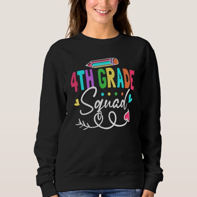 Camiseta 4th Grade Squad Fourth Teacher Student Team Back T (Frente)