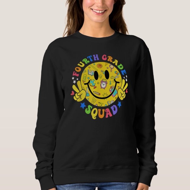 Camiseta 4th Grade Squad Smile Face Student Teacher Back To (Frente)