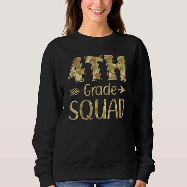 Camiseta 4th Grade Squad Teacher & Student Camo Back To Sch (Frente)