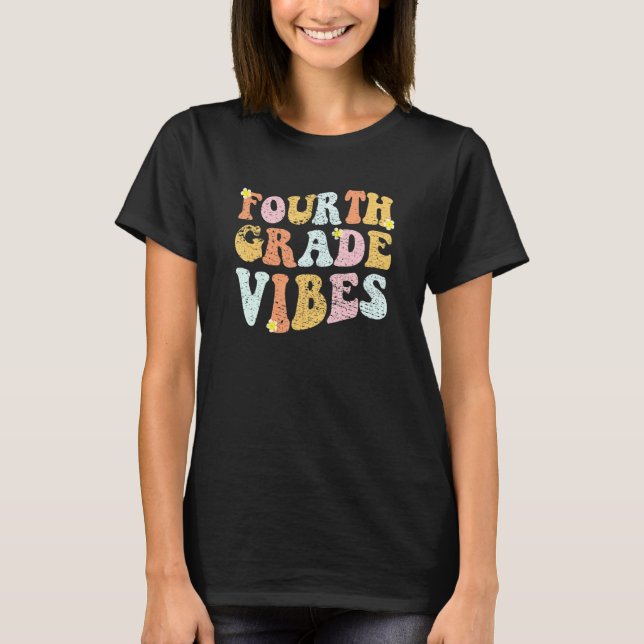Camiseta 4th Grade Teachers Students  Hippie Fourth Grade V (Frente)