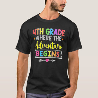 Camiseta 4th Grade Where The Adventure Begins  Back To Scho