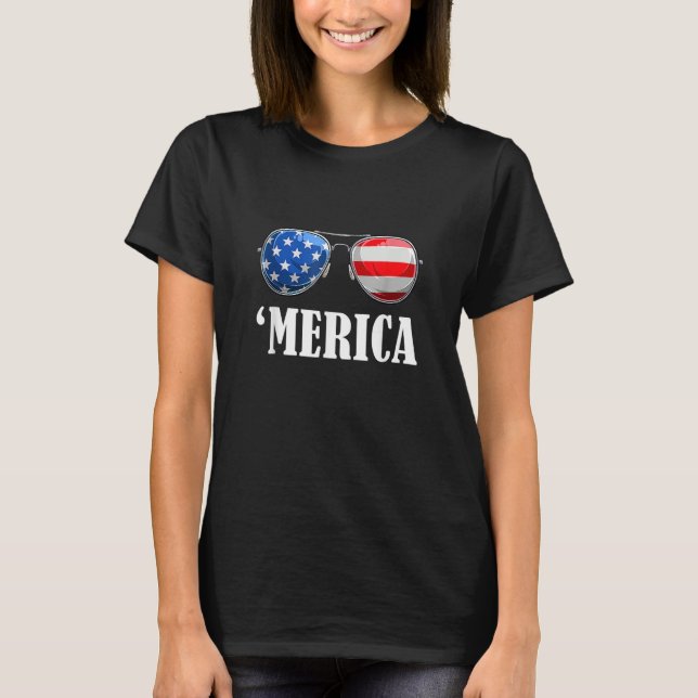 Camiseta 4th July America Independence Day Patriot USA Mens (Frente)