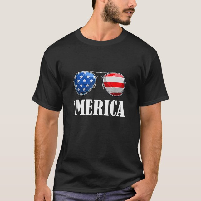 Camiseta 4th July America Independence Day Patriot USA Mens (Frente)