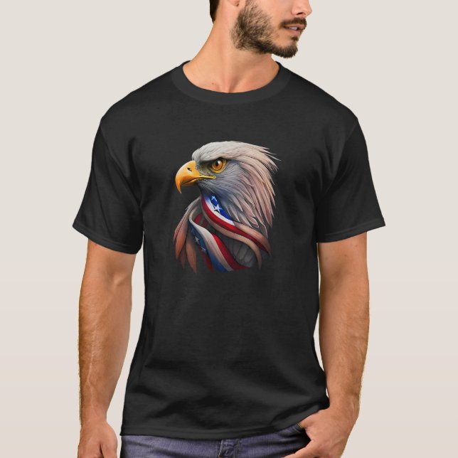 Camiseta 4th july American eagle flag Independence Day (Frente)
