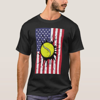 Camiseta 4th July Tennis America Flag Patriotic Men Boys Ki