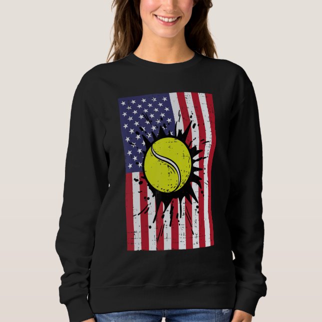 Camiseta 4th July Tennis America Flag Patriotic Men Boys Ki (Frente)