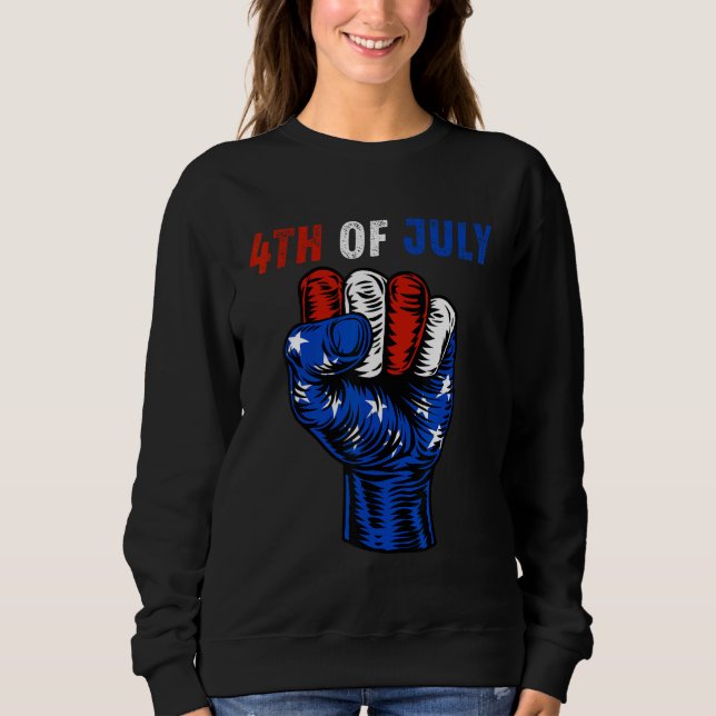 Camiseta 4Th Of July 2023 American Flag Retro Family (Frente)