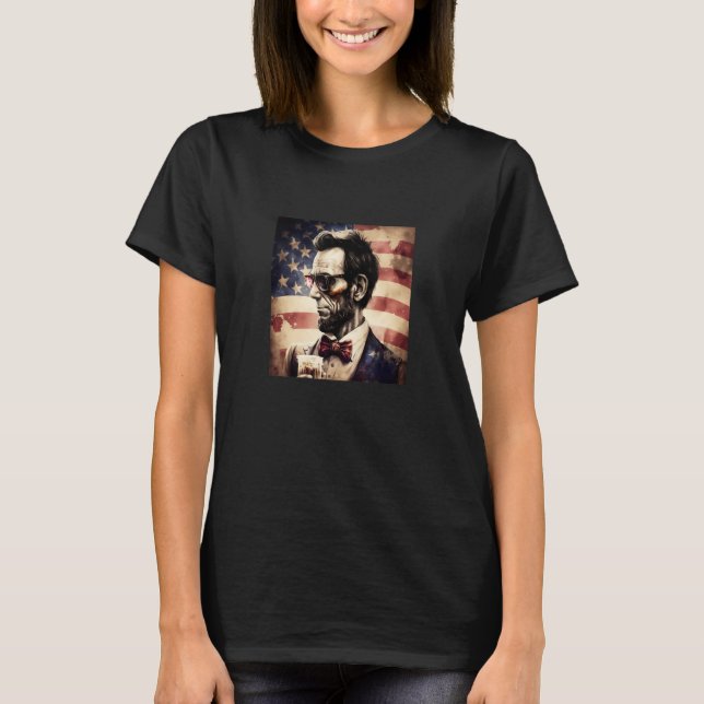 Camiseta 4th Of July Abraham Lincoln_1 (Frente)