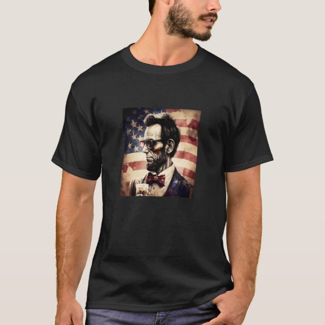 Camiseta 4th Of July Abraham Lincoln_1 (Frente)