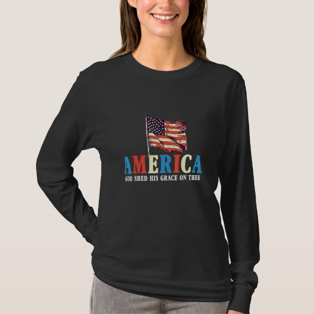 Camiseta 4th of July America God Shed His Grace on Thee 1 (Frente)