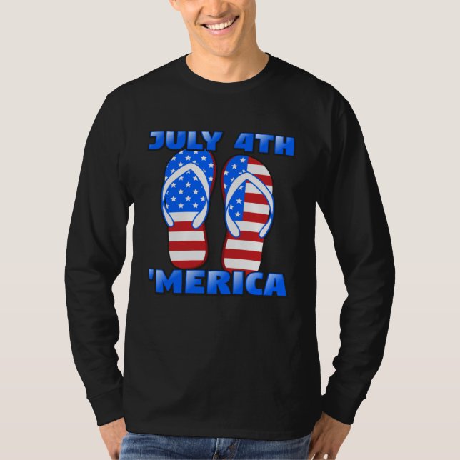 Camiseta 4th of July America Summer 2021 Flip Flop Women Me (Frente)