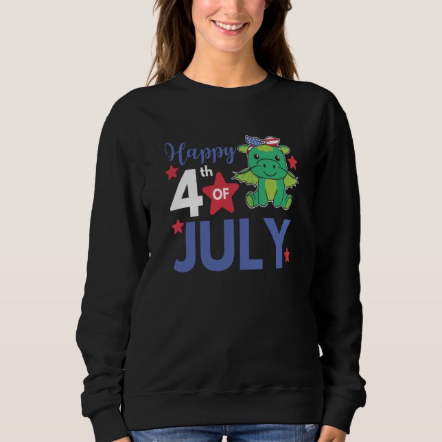 Camiseta 4th Of July American Dragon For Kids Cute Usa Drag (Frente)